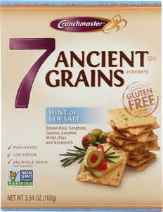 CRUNCHMASTER: 7 Ancient Grains Hint of Sea Salt Crackers, 3.54 Oz