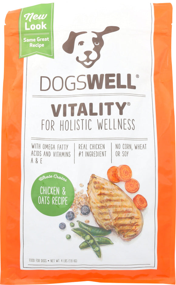 DOGSWELL: Vitality Chicken and Oats Recipe, 4 lb