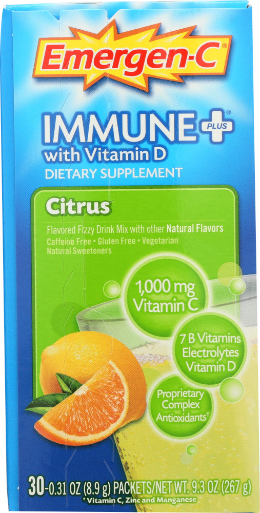 EMERGEN-C: Immune Plus System Support with Vitamin D Citrus, 30 count