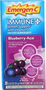 EMERGEN-C: Immune Plus System Support with Vitamin D Blueberry Acai, 30 Count