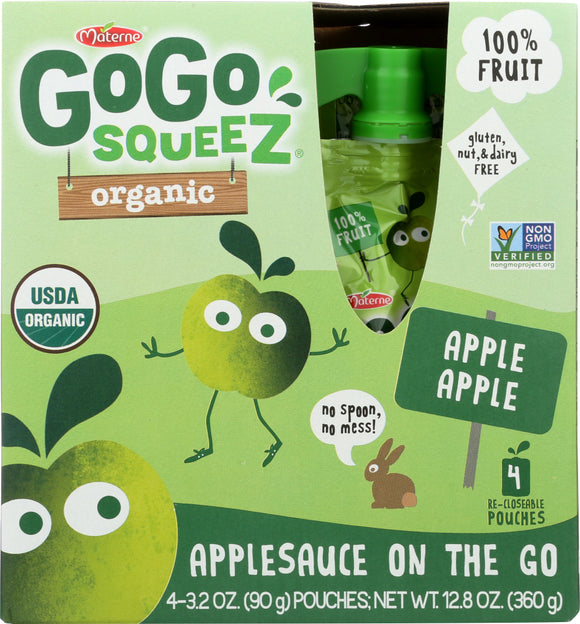 MATERNE: GOGOSQZ APPLE ORG 4PK (12.800 OZ)