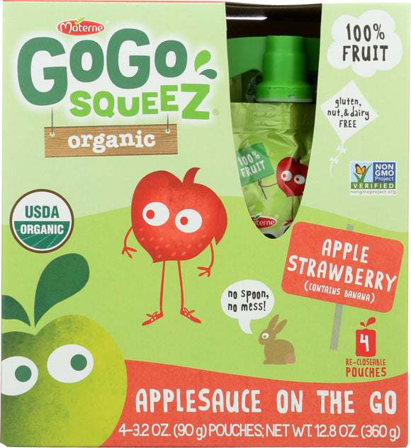 MATERNE: GOGOSQZ STRAWBRY ORG 4PK (3.200 OZ)