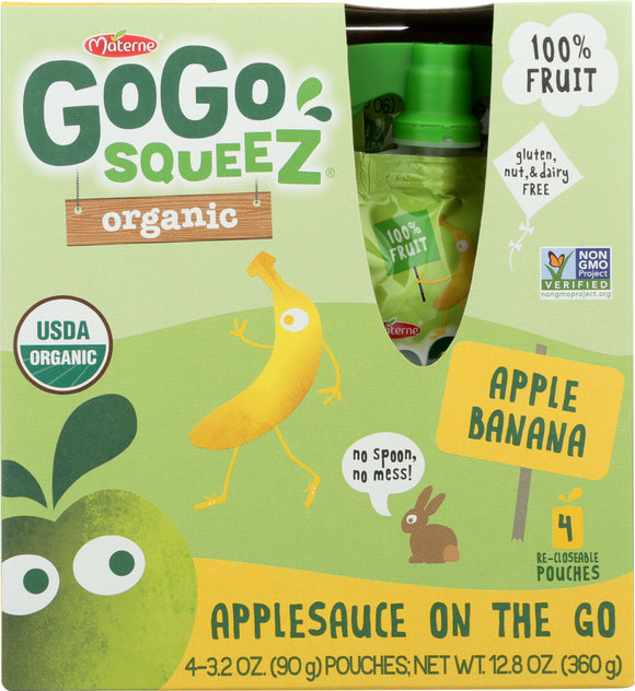 MATERNE: GOGOSQZ BANANA ORG 4PK (12.800 OZ)