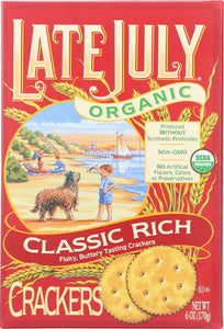 LATE JULY: Organic Crackers Classic Rich, 6 oz