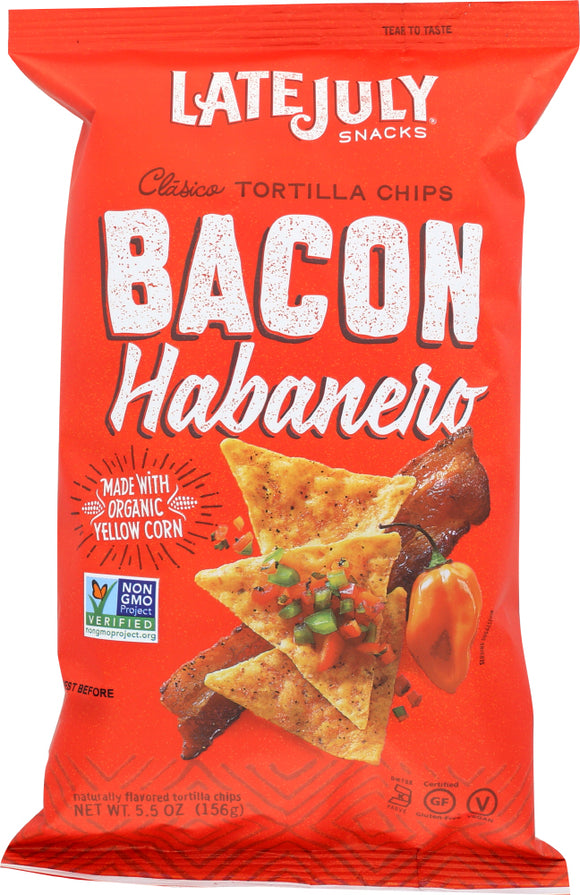 LATE JULY SNACKS: Clasico Tortilla Chips Bacon Habanero, 5.5 oz