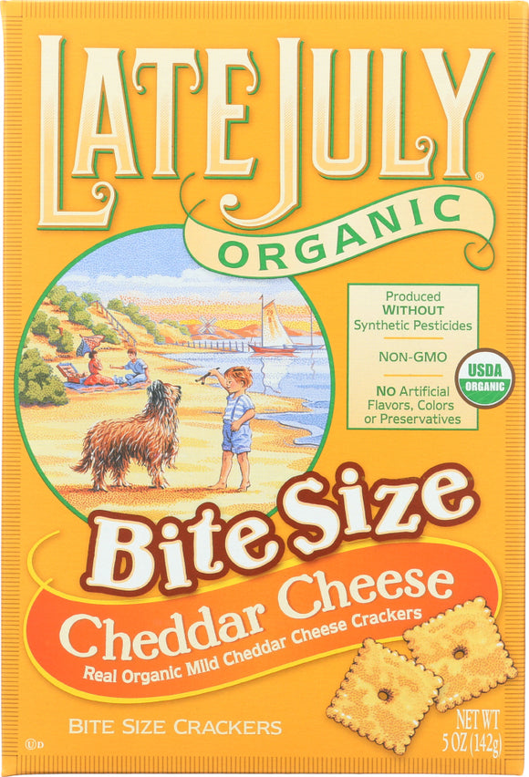 LATE JULY: Organic Bite Size Crackers Cheddar Cheese, 5 oz