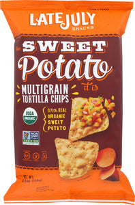 LATE JULY: Organic Multigrain Snack Chips Gluten Free Sweet Potato, 5.5 oz