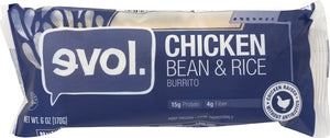 EVOL: Chicken Bean and Rice Burrito, 6 Oz