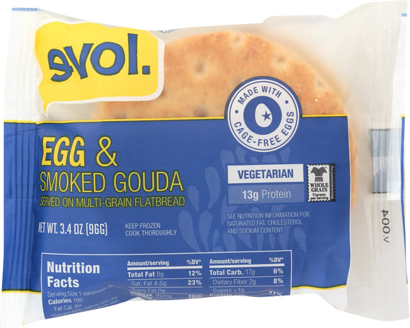 EVOL: Egg and Smoked Gouda Breakfast Sandwich, 3.4 oz