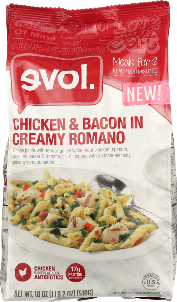 EVOL: Chicken & Bacon in Creamy Romano, 18 oz