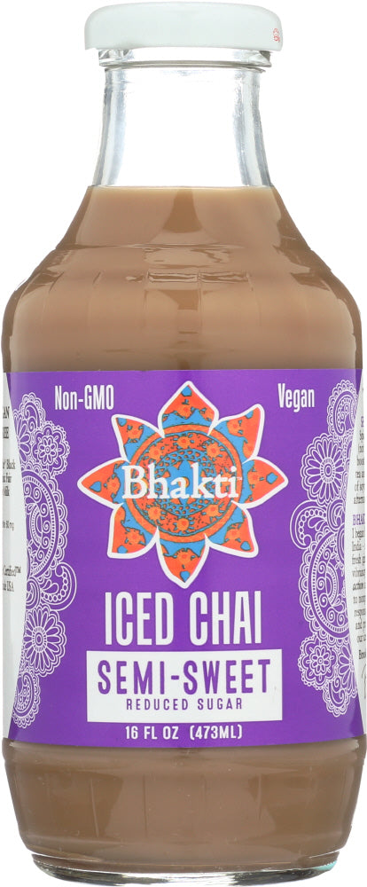 BHAKTI CHAI: Iced Tea Semi Sweet, 16 oz