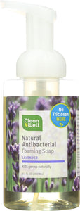 CLEAN WELL: Natural Antibacterial Foaming Handsoap Lavender, 9.5 oz