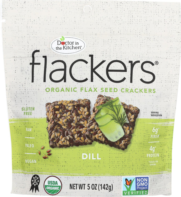 DOCTOR IN THE KITCHEN: Flackers Flax Seed Crackers Dill, 5 oz