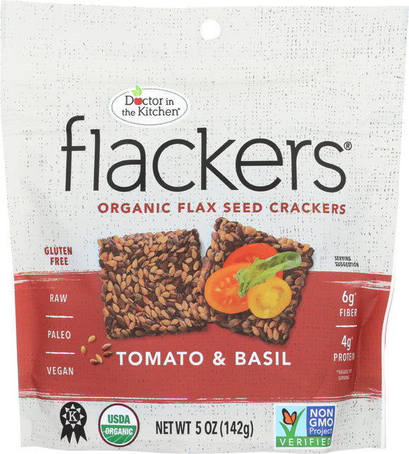 DOCTOR IN THE KITCHEN: Flax Seed Crackers Sun Ripened Tomato & Basil, 5 oz