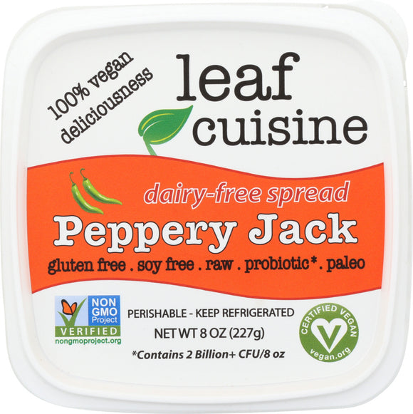 LEAF CUISINE: Dairy Free Spread Peppery Jack, 8 oz