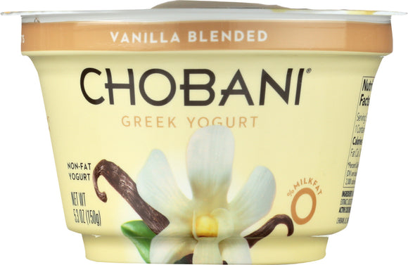 CHOBANI: Greek Yogurt Vanilla Blended Non-Fat, 5.3 oz