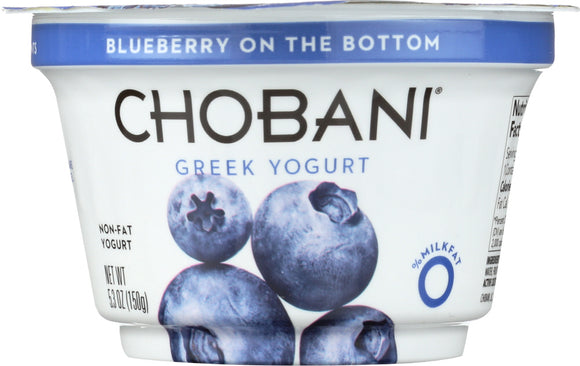 CHOBANI: Greek Yogurt Blueberry on the Bottom Non-Fat, 5.3 oz