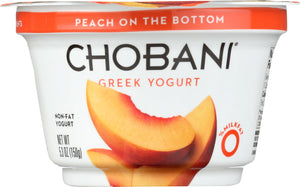 CHOBANI: Greek Yogurt Peach on the Bottom Non-Fat, 5.3 oz