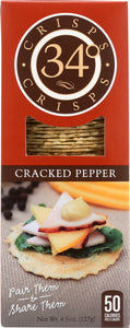 34 DEGREES: Cracked Pepper Crispbread, 4.5 oz