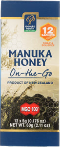 MANUKA HEALTH: Honey On-The-Go MGO 100+ 12 Packets, 2.11 oz
