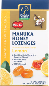 MANUKA HEALTH: Lozenge Honey & Lemon, 15 pc