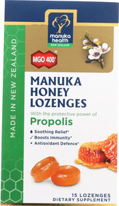 MANUKA HEALTH: Lozenge Honey & Propolis, 15 pc