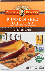 DOCTOR KRACKER: Organic Crispbreads Pumpkin Seed Cheddar, 7 oz