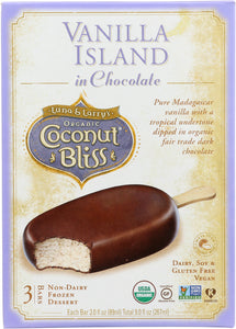 LUNA & LARRYS COCONUT BLISS: Vanilla Island Chocolate Bar 3-pack, 9 oz