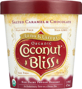 LUNA & LARRYS COCONUT BLISS: Salted Caramel & Chocolate Ice Cream, 1 pt