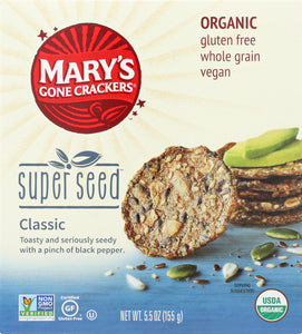 MARY'S GONE CRACKERS: Organic Gluten Free Super Seed Crackers, 5.5 oz