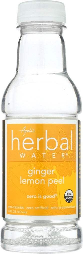 AYALA'S: Herbal Water Organic Ginger Lemon Peel, 16 oz