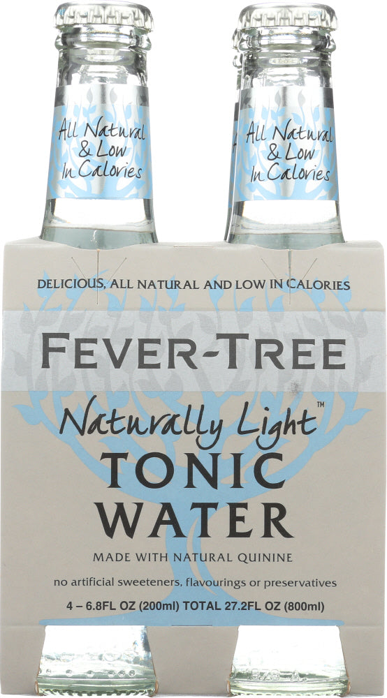 FEVER-TREE: Naturally Light Tonic Water 4x6.8 oz Bottles, 27.2 oz