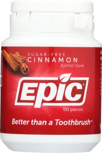 EPIC DENTAL: Xylitol Gum Cinnamon, 50 count