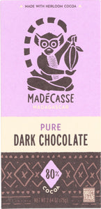 Madecasse Chocolate Bar 80% Cocoa, 2.64 Oz