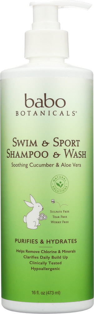 BABO BOTANICALS: Shampoo Swim and Sport, 16 oz