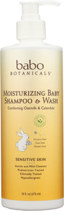 BABO BOTANICALS: Shampoo and Wash Baby Moisturizing, 16 oz