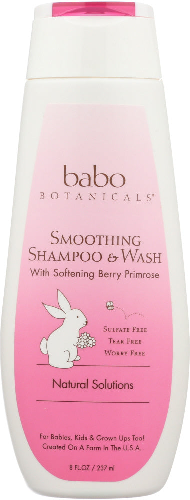 BABO BOTANICALS: Smoothing Detangling Shampoo and Wash, 8 oz