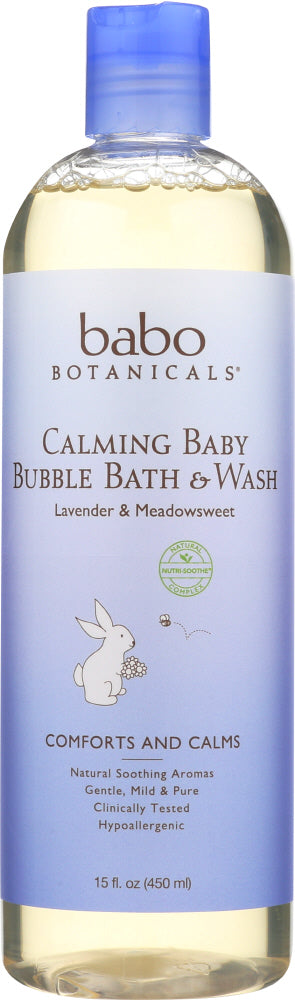 BABO BOTANICALS: Calming Baby Bubble Bath and  Wash, 15 oz