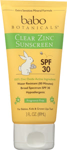 BABO BOTANICALS: Sunscreen SPF 30 Uscented, 3 oz