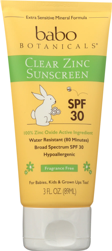 BABO BOTANICALS: Sunscreen SPF 30 Uscented, 3 oz