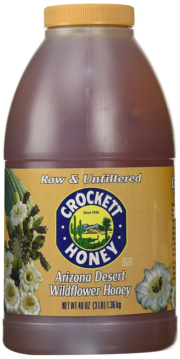 CROCKETT HONEY: Raw and Unfiltered Arizona Desert Wildflower Honey, 3 lb