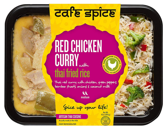 CAFE SPICE: Meal To Go Red Curry Chicken & Thai Fried Rice, 1 lb