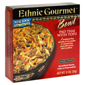 ETHNIC GOURMET: Mildly Spiced Pad Thai with Tofu, 10 oz