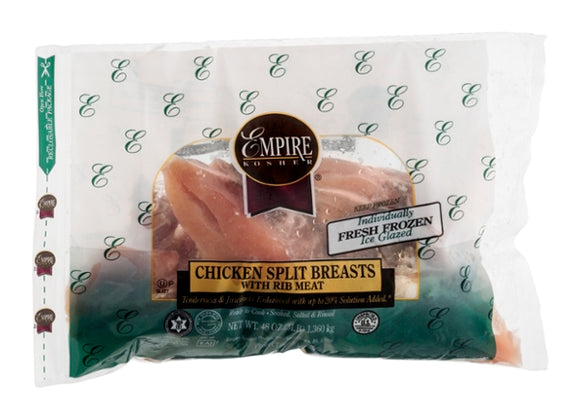 EMPIRE: Chicken Breasts with Rib Meat Split Gluten Free Kosher for Passover, 3 lb
