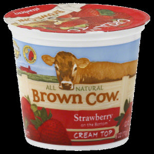 BROWN COW: Yogurt Strawberry On The Bottom Cream Top, 6 oz