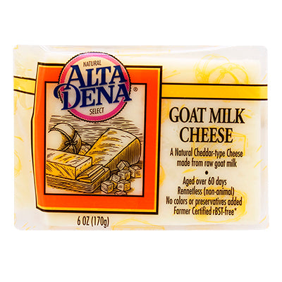 ALTA DENA: Goat Milk Cheese Natural Cheddar Type Cheese, 6 oz