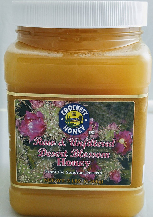 CROCKETT HONEY: Raw & Unfiltered Desert Blossom Honey, 3 lb