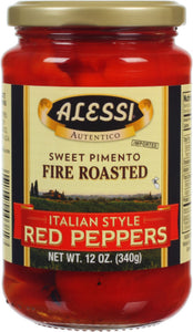 ALESSI: Italian Style Fire Roasted Red Peppers, 12 oz