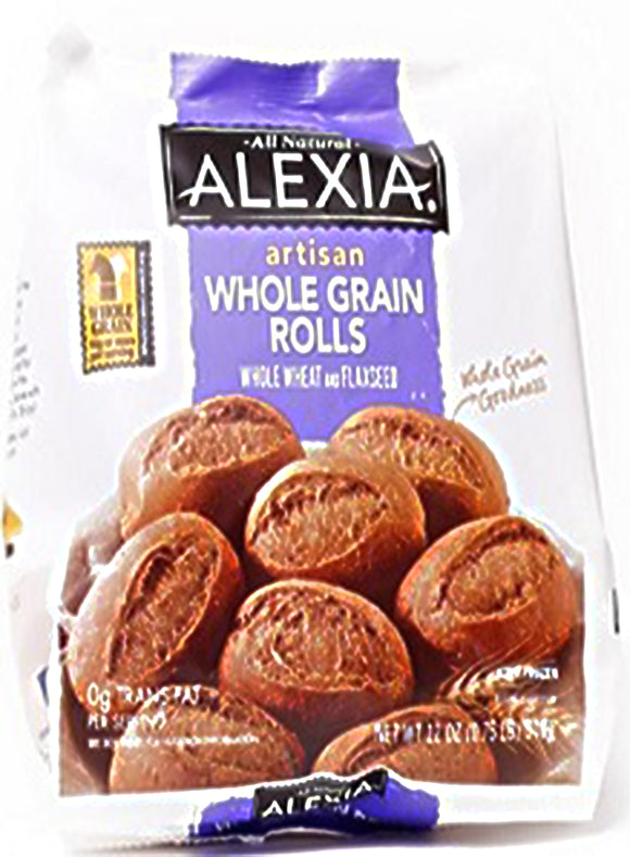 ALEXIA: Hearty Whole Wheat Rolls with Flaxseed, 12 oz