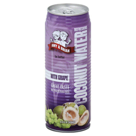 AMY & BRIAN: Coconut Water with Grape, 17.5 Oz